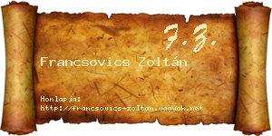 Francsovics Zoltán névjegykártya