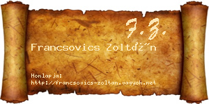 Francsovics Zoltán névjegykártya